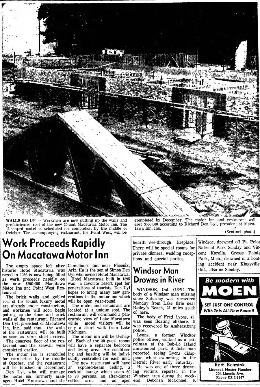 Macatawa Inn - Jul 28 1964 Construction (newer photo)